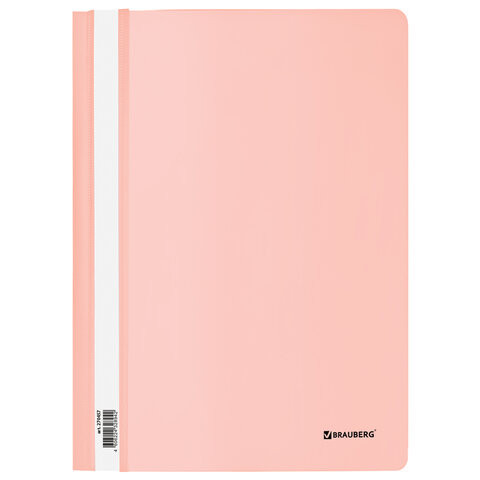 Скоросшиватель пластиковый BRAUBERG "Pastel" А4, 130/180 мкм, цвет персиковый, 270457 по низкой цене оптом Краснодар, Москва, Уфа, Казань, Барнаул, Владивосток, Хабаровск, Сахалин, Красноярск, Екатеренбург, 