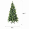 Ель новогодняя искусственная "Christmas Beauty" 180 см, литой ПЭТ+ПВХ, зеленая, ЗОЛОТАЯ СКАЗКА, 591313 по низкой цене оптом 