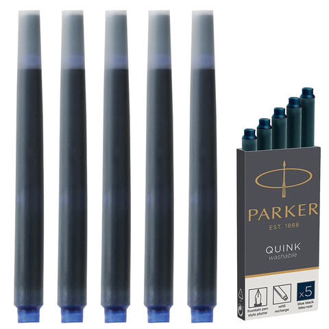 Картриджи чернильные PARKER "Cartridge Quink", КОМПЛЕКТ 5 шт., темно-синие, 1950385 по низкой цене оптом Краснодар, Москва, Уфа, Казань, Барнаул, Владивосток, Хабаровск, Сахалин, Красноярск, Екатеренбург, 