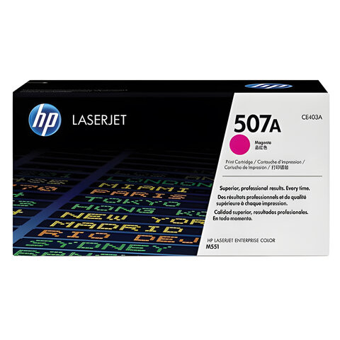 Картридж лазерный HP (CE403A) LaserJet Pro M570dn/M570dw, №507A, пурпурный, оригинальный, ресурс 6000 страниц по низкой цене оптом 
