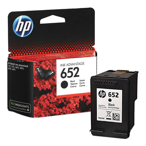 Картридж струйный HP (F6V25AE) DeskJet 2135/3635/3835/4535/4675/1115, №652, черный, оригинальный, ресурс 360 стр. по низкой цене оптом 