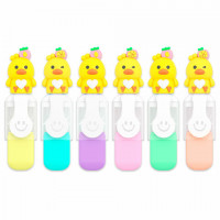 Набор текстовыделителей с топперами 6 ЦВЕТОВ ПАСТЕЛЬ, "НЕЖНЫЕ ЦЫПЛЯТА", линия 1-4мм, FUNSTER (ФАНСТЕР), 152653