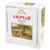 Чай АЗЕРЧАЙ "Букет" черный, 100 пакетиков с ярлычками по 2 г, картонная коробка, 419831