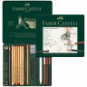 Набор художественный FABER-CASTELL "Pitt Monochrome", 21 предмет, металлическая коробка, 112976 по низкой цене оптом 