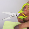 Ножницы ПИФАГОР, 130 мм, с усилителем, линейкой, зеленые, в картонной упаковке с европодвесом, 236857