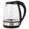 Чайник SONNEN KT-201, 1,7 л, 2200 Вт, закрытый нагревательный элемент, стекло, подсветка, черный, 451712 по низкой цене оптом Краснодар, Москва, Уфа, Казань, Барнаул, Владивосток, Хабаровск, Сахалин, Красноярск, Екатеренбург, 