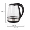 Чайник SONNEN KT-201, 1,7 л, 2200 Вт, закрытый нагревательный элемент, стекло, подсветка, черный, 451712 по низкой цене оптом Краснодар, Москва, Уфа, Казань, Барнаул, Владивосток, Хабаровск, Сахалин, Красноярск, Екатеренбург, 