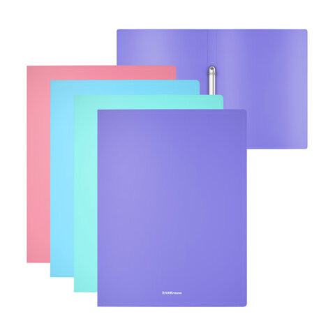 Папка на 2 кольцах ERICH KRAUSE Diagonal Pastel, 24 мм, до 150 листов, ассорти, 0,6 мм, 49977 по низкой цене оптом 