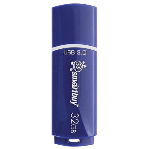 Флеш-диск 32 GB SMARTBUY Crown USB 3.0, синий, SB32GBCRW-Bl по низкой цене оптом Краснодар, Москва, Уфа, Казань, Барнаул, Владивосток, Хабаровск, Сахалин, Красноярск, Екатеренбург, 