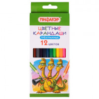 Карандаши цветные ПИФАГОР "Сказки", 12 цветов, классические, заточенные, 181821