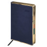 Ежедневник датированный 2026 А5 148х218мм GALANT Infinity Gold, под кожу, темно-синий, 117503 по низкой цене оптом 