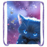 Мешок для обуви BRAUBERG PREMIUM, карман, подкладка, светоотражайка, 43х33 см, Anime cat, 272421 по низкой цене оптом 
