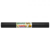 Мешки для мусора 180л ПРОЧНЫЕ черные в рулоне 10шт, ПВД 45 мкм 90x110 см РОМАШКА ПРЕМ, ВР-0087(Н)