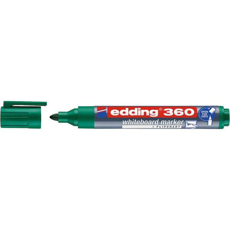 Маркер для белых досок edding 360, круглый наконечник, 1.5-3 мм Зеленый по низкой цене оптом 