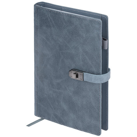 Ежедневник недатированный А5 152х220мм BRAUBERG "Sirius", под кожу, застежка 160л, серый, 116214 по низкой цене оптом Ежедневник недатированный А5 152х220мм BRAUBERG "Sirius", под кожу, застежка 160л, серый, 116214 по низкой цене оптом