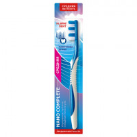 Зубная щетка средней жесткости, LAIMA DENT "Nano Complete", 609316