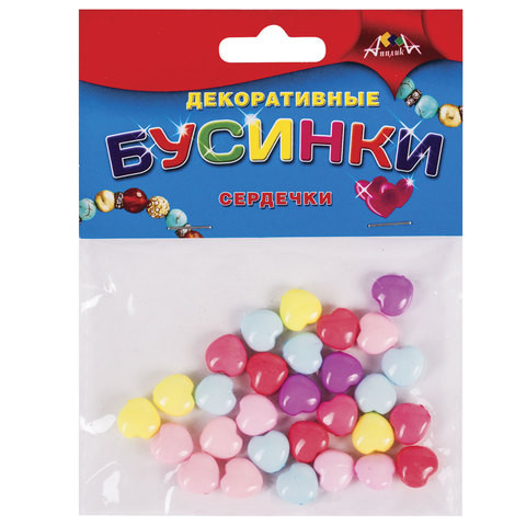 Материалы для творчества АППЛИКА "Декоративные бусинки", сердечки, С2899 по низкой цене оптом 