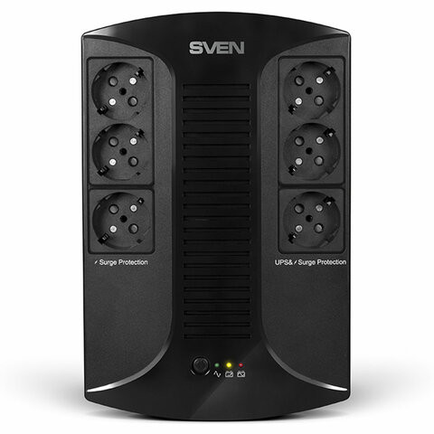 Источник бесперебойного питания SVEN UP-L1000E, 510VA(290W), 6 евророзеток, SV-016593 по низкой цене оптом 