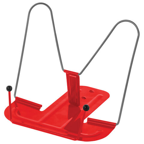 Подставка для книг и учебников BRAUBERG LINE+, металлическая, красная, европодвес, 238070 по низкой цене оптом Краснодар, Москва, Уфа, Казань, Барнаул, Владивосток, Хабаровск, Сахалин, Красноярск, Екатеренбург, 