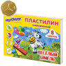 Пластилин классический ЮНЛАНДИЯ "ВЕСЕЛЫЙ ШМЕЛЬ", 8 цветов, 120 г, СО СТЕКОМ, 105720 по низкой цене оптом Краснодар, Москва, Уфа, Казань, Барнаул, Владивосток, Хабаровск, Сахалин, Красноярск, Екатеренбург, 