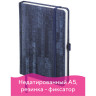 Ежедневник недатированный А5 (138x213 мм) BRAUBERG "Wood", кожзам, резинка, 136 л., синий, 111674 по низкой цене оптом 