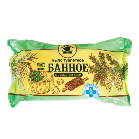 Мыло туалетное 200 г, БАННОЕ (Меридиан), "Хвоя" по низкой цене оптом  Мыло туалетное 200 г, БАННОЕ (Меридиан), "Хвоя" по низкой цене оптом