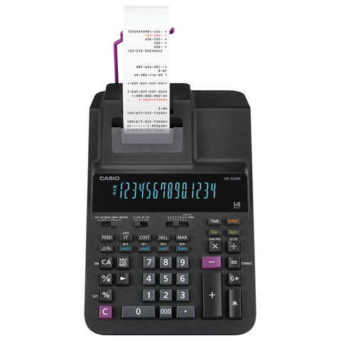 Калькулятор печатающий CASIO DR-320RE (377х255 мм), 14 разрядов, питание от сети, черный, DR-320RE-E-EC по низкой цене оптом 