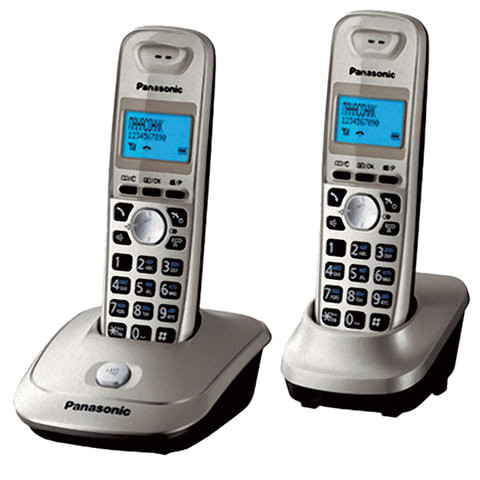 Радиотелефон PANASONIC KX-TG2512 RUN+доп. трубка, память 50 ном., АОН, повтор, "платина" по низкой цене оптом 
