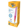 Ручка шариковая с грипом BIC "Kids Twist", СИНЯЯ, для детей, корпус розовый, узел 1 мм, линия письма 0,32 мм, 918458 по низкой цене оптом 