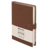 Ежедневник датированный 2025, А5, 143х218 мм, BRAUBERG "Journal", под кожу, застежка, держатель для ручки, органайзер, коричневый, 117383 по низкой цене оптом 