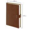 Ежедневник датированный 2025, А5, 143х218 мм, BRAUBERG "Journal", под кожу, застежка, держатель для ручки, органайзер, коричневый, 117383 по низкой цене оптом 