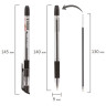 Ручка шариковая масляная с грипом STAFF "OBP-279", ЧЕРНАЯ, игольчатый узел 0,7 мм, линия письма 0,35 мм, 142989 по низкой цене оптом 