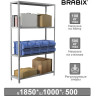 Стеллаж металлический BRABIX "MS Plus-185/50-4", 1850х1000х500 мм, 4 полки, регулируемые опоры, 291106, S241BR155402 по низкой цене оптом 