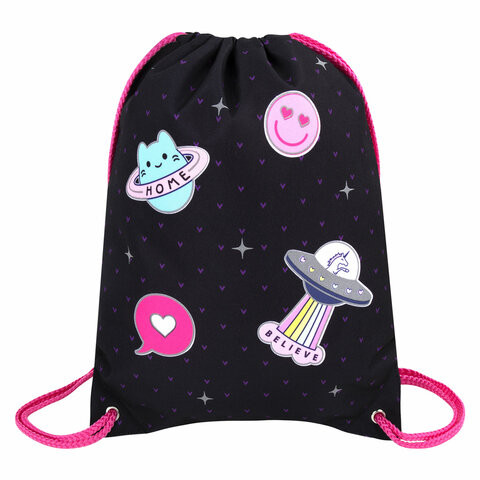 Мешок для обуви BRAUBERG PREMIUM, карман, подкладка, светоотражайка, 43х33 см, Space sweets, 272422 по низкой цене оптом 