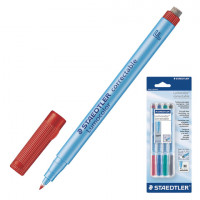 Маркеры универсальные для любой гладкой поверхности STAEDTLER, НАБОР 4 шт., АССОРТИ, со стирателем, 1 мм, 305M WP4-1