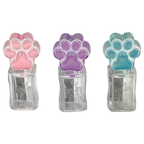 Точилка фигурная стеклянная серия "Лапка", пластиковая, корпус ассорти, дисплей, CNT,, 75067 по низкой цене оптом 