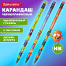 Карандаш чернографитный с принтом кросс-серия МОНСТРИКИ, 1 шт., HB, ластик, ассорти, BRAUBERG, 182110 по низкой цене оптом 