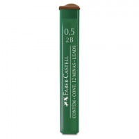 Грифели запасные 0,5 мм, 2B, FABER-CASTELL, КОМПЛЕКТ 12 шт., 521502