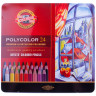 Карандаши цветные художественные KOH-I-NOOR "Polycolor", 24 цвета, 3,8 мм, металлическая коробка, 3824024002PL по низкой цене оптом 