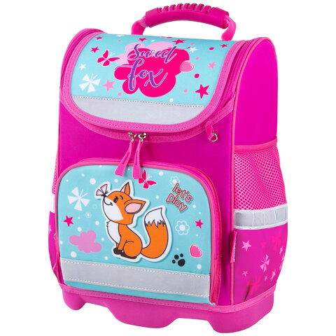 Ранец ЮНЛАНДИЯ WISE, 1 отделение, 3 кармана, устойчивое дно, "Lovely fox", 37x29х15 см, 271396 по низкой цене оптом 