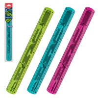 Линейка пластиковая 30 см, гибкая, MAPED (Франция) "Twist'n Flex", тонированная, ассорти, подвес, 027900