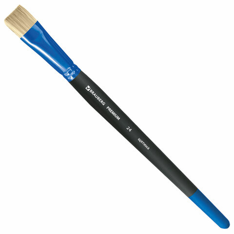 Кисть щетина, плоская №24, BRAUBERG PREMIUM, 200999 по низкой цене оптом Краснодар, Москва, Уфа, Казань, Барнаул, Владивосток, Хабаровск, Сахалин, Красноярск, Екатеренбург, 